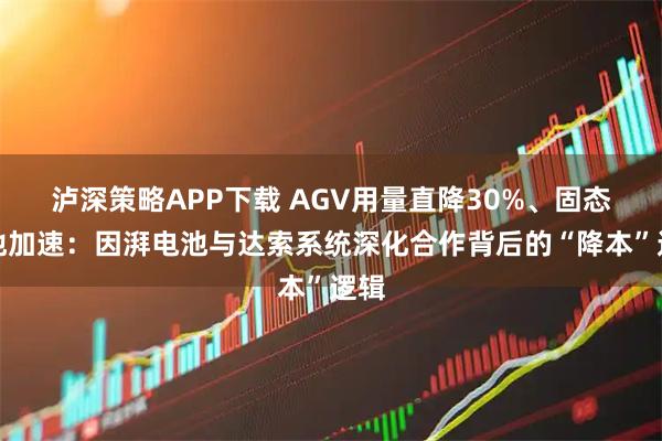 泸深策略APP下载 AGV用量直降30%、固态电池加速：因湃电池与达索系统深化合作背后的“降本”逻辑